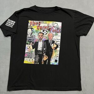 JOE BIDEN T-Shirt XL Black Biden Crime Family Hunter Funny Political Joke‎ Tee